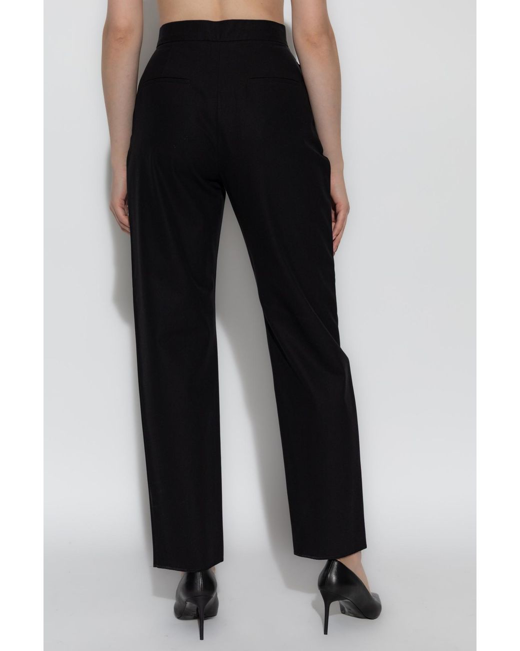 Max Mara Black Cotton Carrot-Fit Trousers
