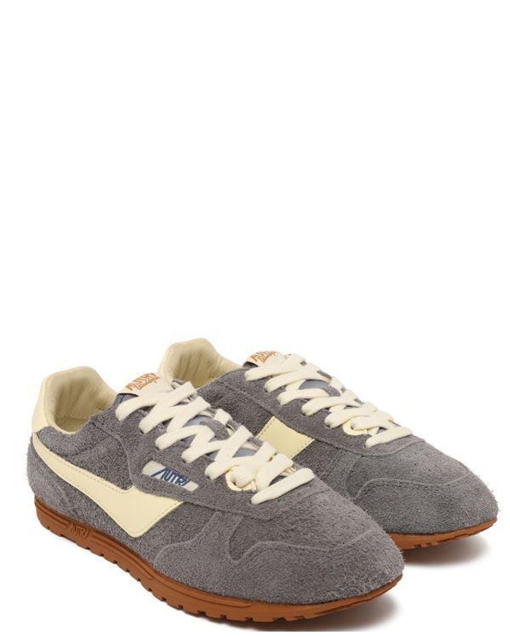 Autry Gray Retro Low-Top Sneakers