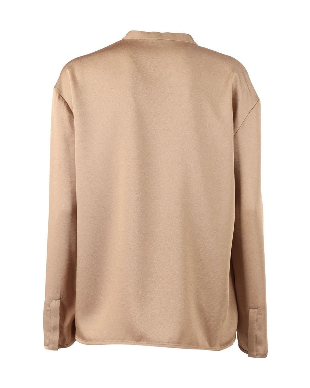 Emporio Armani Natural Long-Sleeved Crewneck Blouse