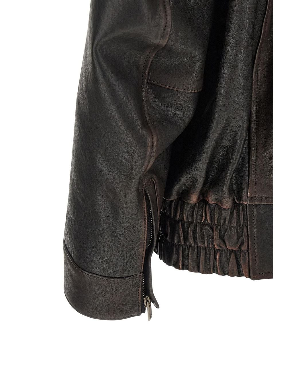 Golden Goose Deluxe Brand Black Leather Bomber Jacket for men