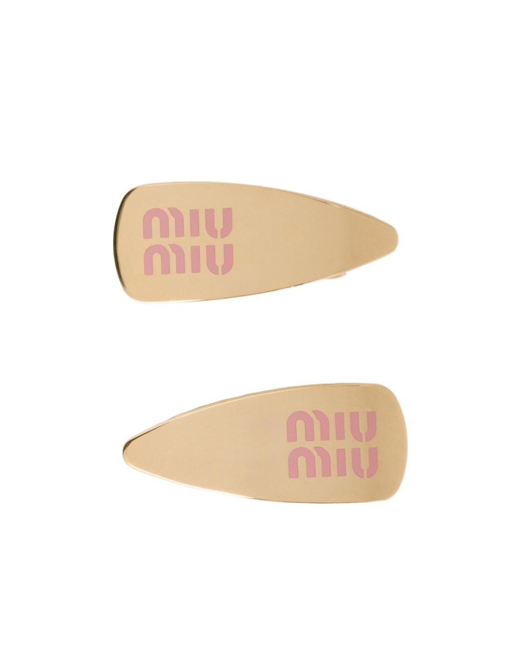 Miu Miu White Enameled Metal Hair Clips