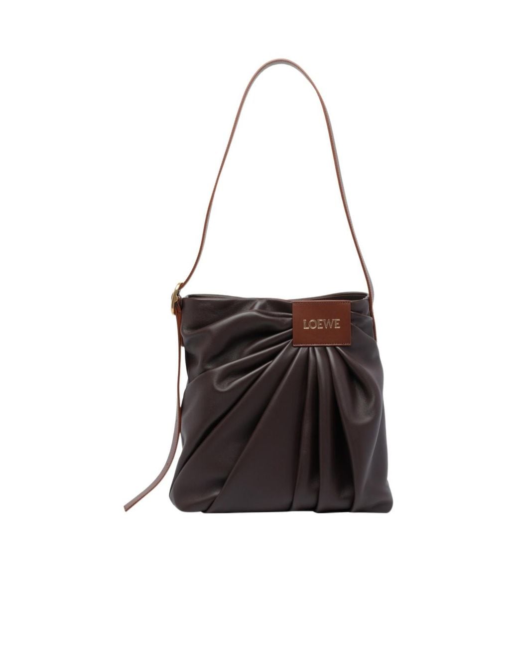 Loewe Black Logo Platch Draped Shoulder Bag