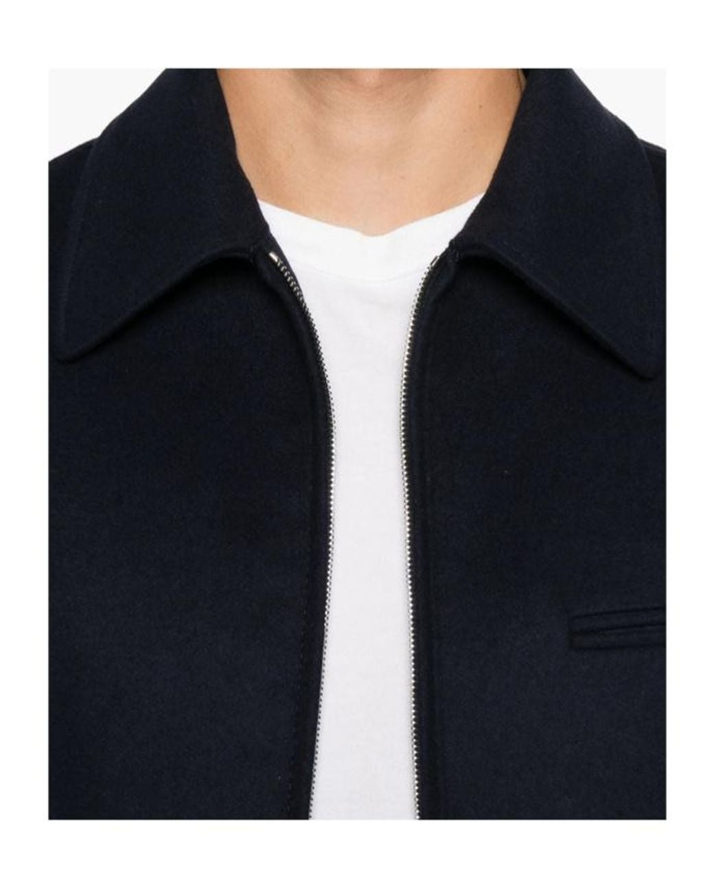 Incotex Blue Zip-Front Flannel Jacket for men
