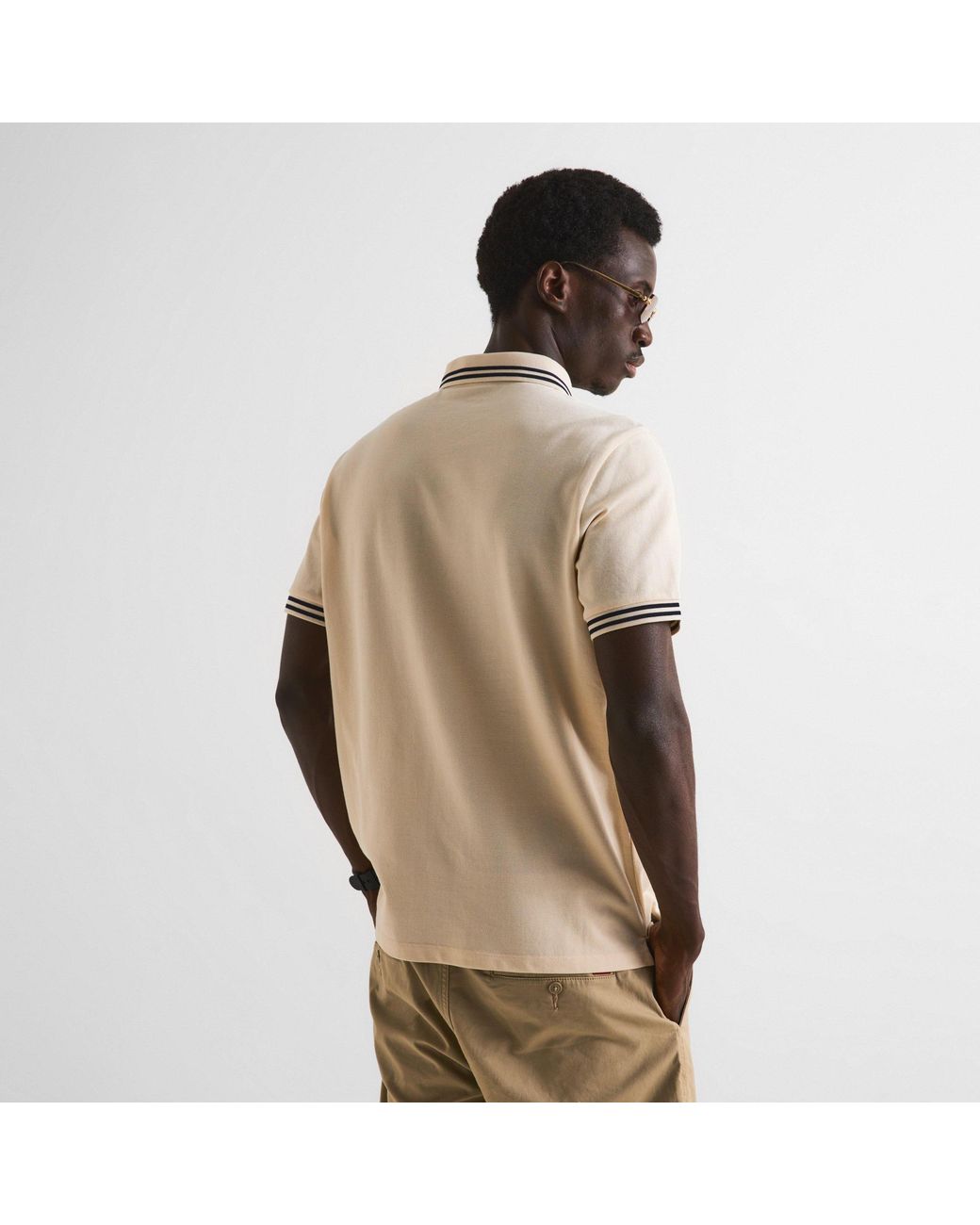 Moncler Natural Shortsleeve Polo Shirt for men