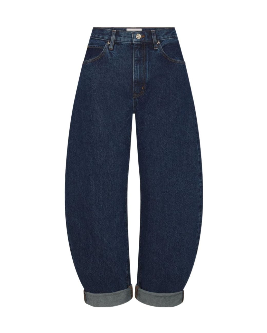 FRAME Blue High Waist Round Leg Jeans