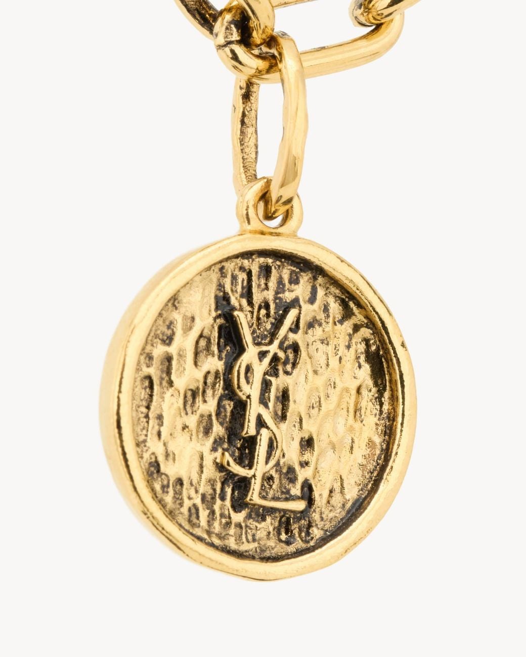 Saint Laurent Metallic Medaille Chain Charm Bracelet