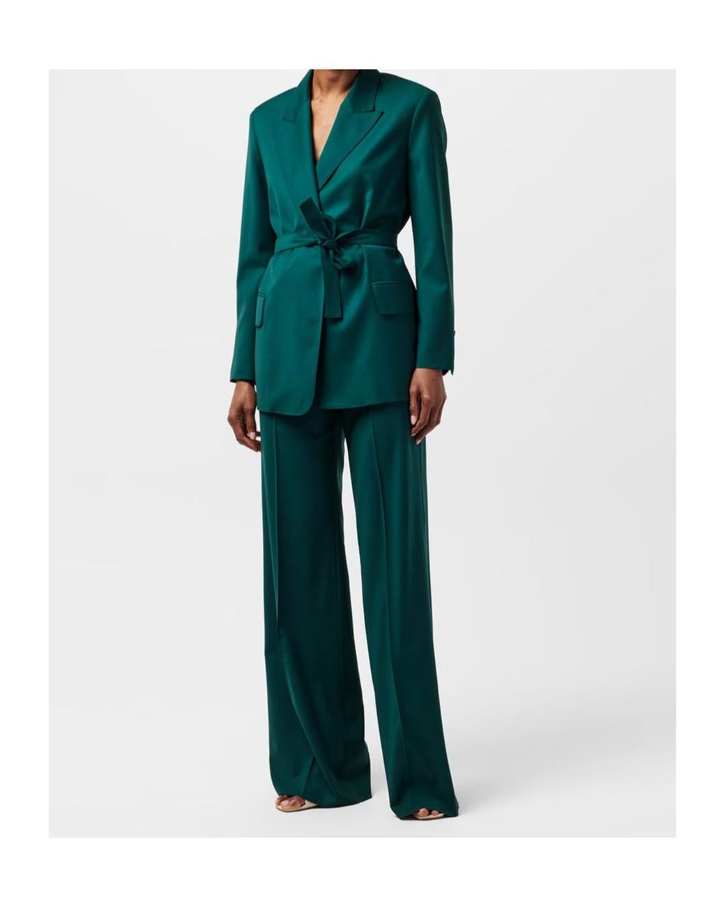 Max Mara Green Wide Leg Casual Pants