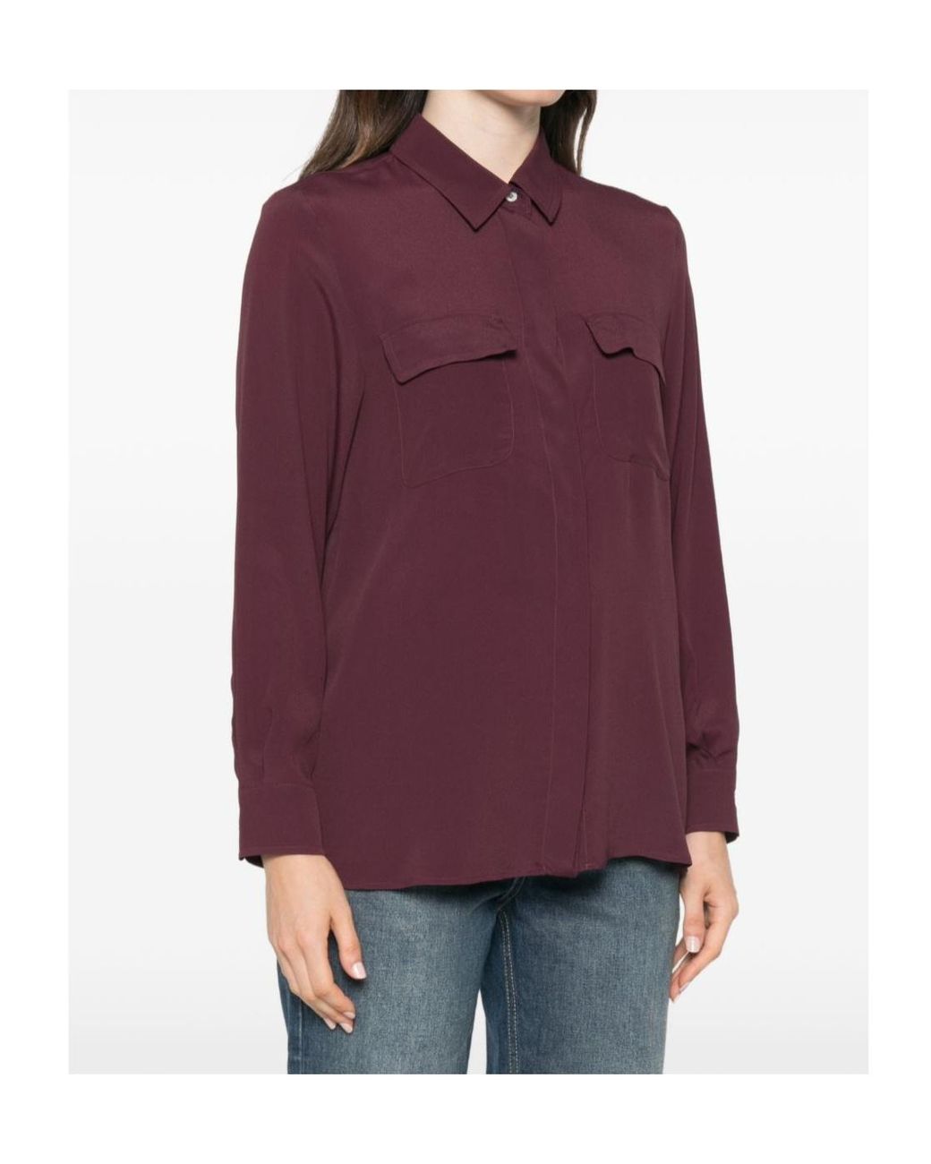 Marella Purple Button-Pocket Shirt