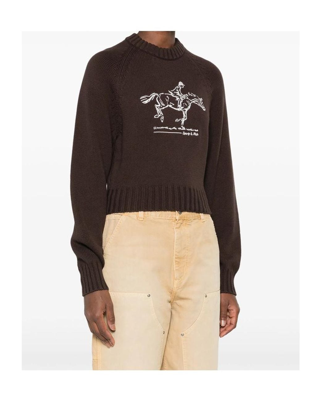 Sporty & Rich Black Long-Sleeved Knit Top