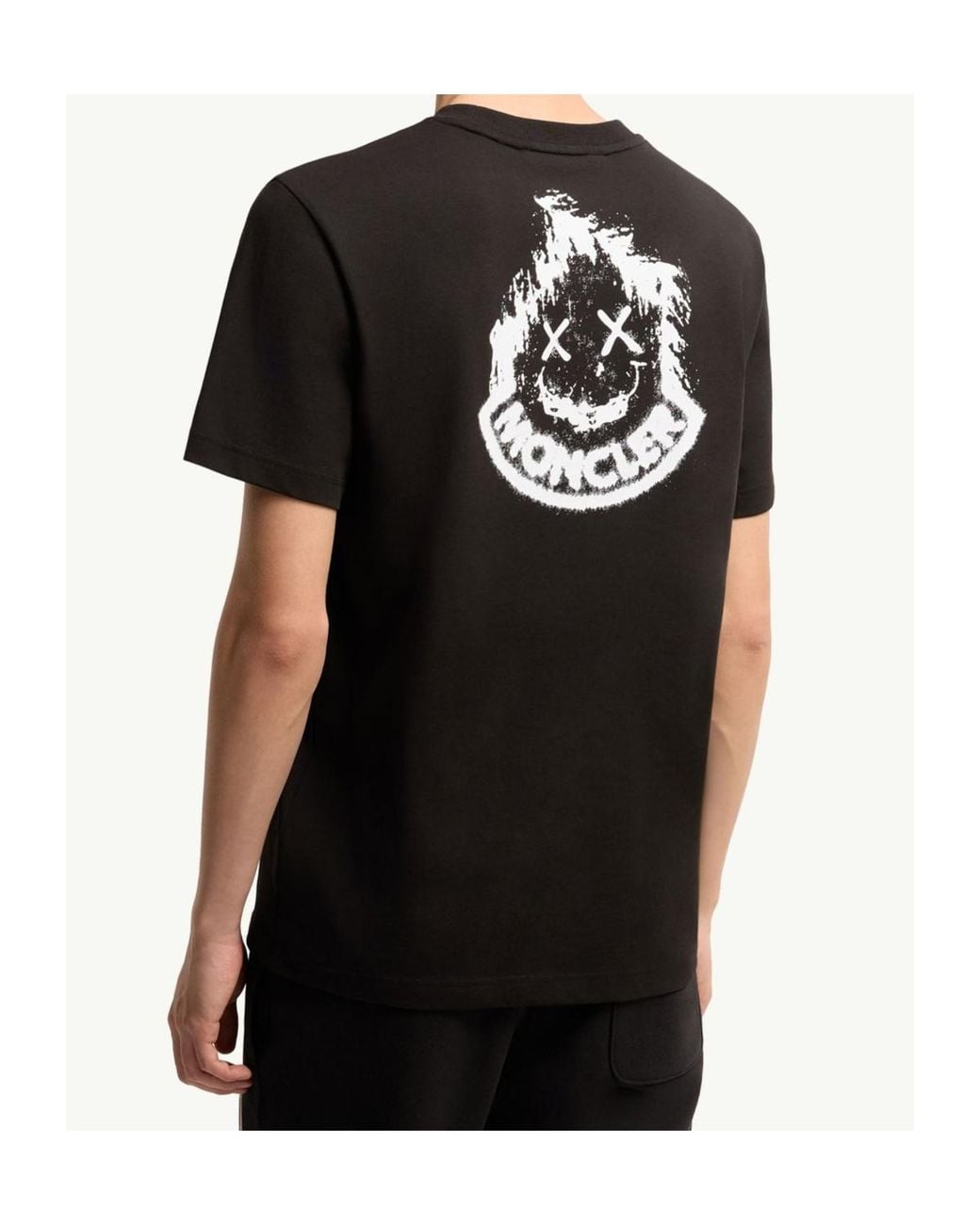 Moncler Black Logo Embroidered Crewneck T-Shirt for men