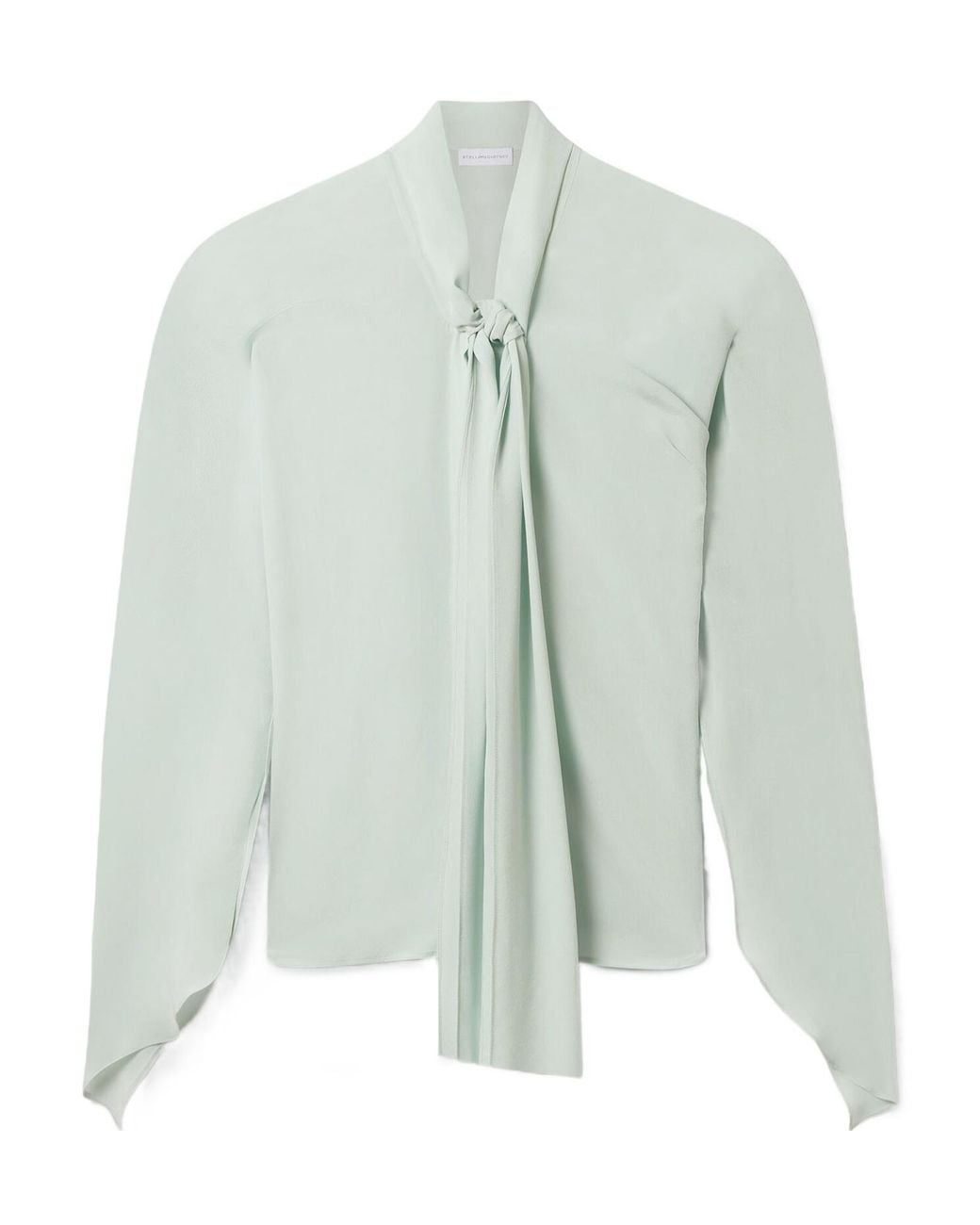 Stella McCartney Blue Cape-Sleeved Draped Blouse