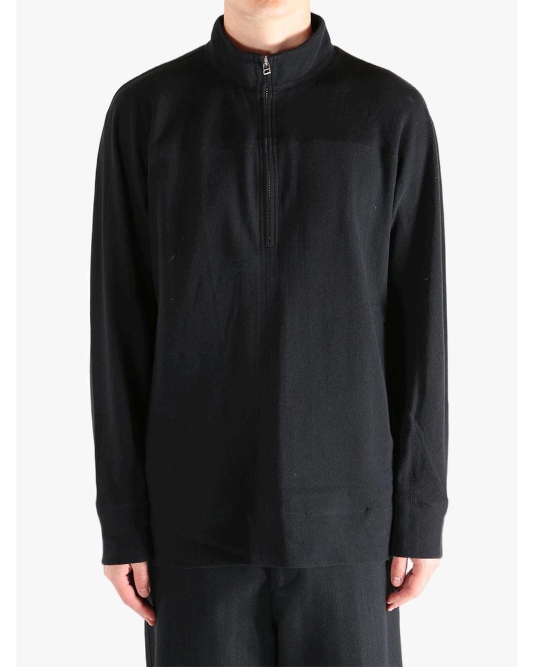 Omar Afridi Black Quarter-Zip Sweatshirt for men