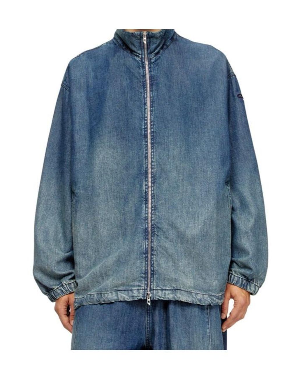 DIESEL Blue Zip-Up Denim Jacket for men