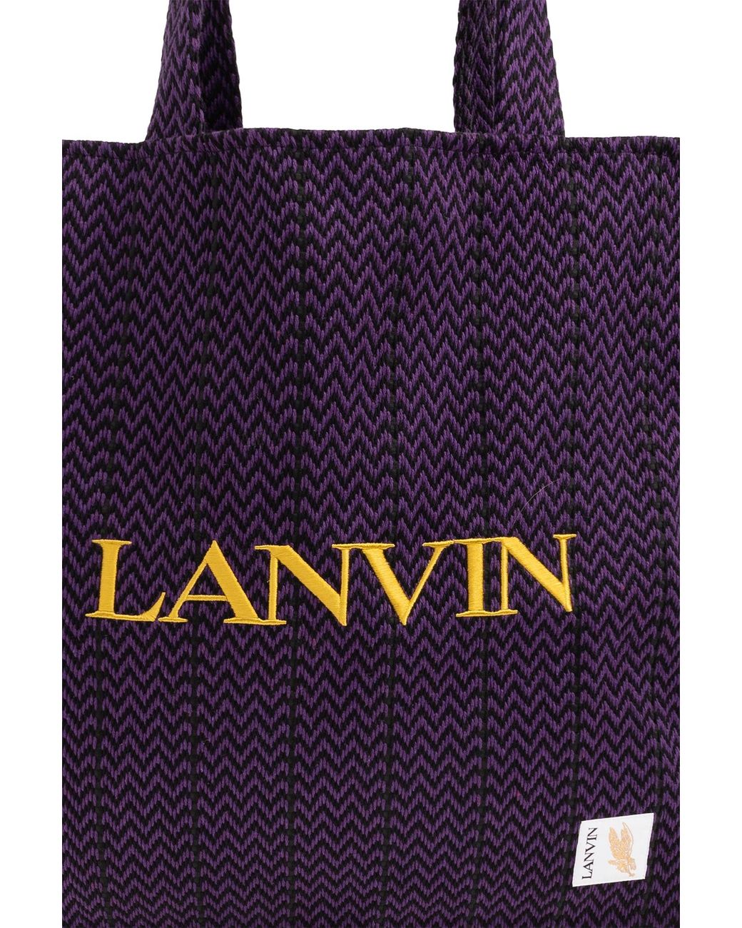 Lanvin Blue X Future Logo Embroidered Interwoven Tote Bag for men