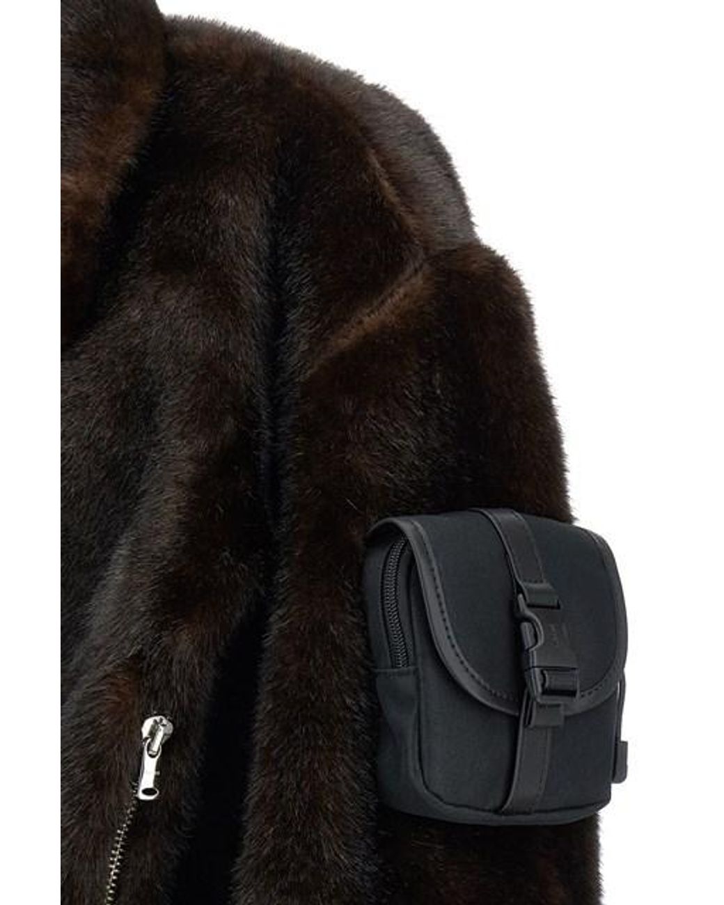 Coperni Black Faux Fur Bomber Jacket