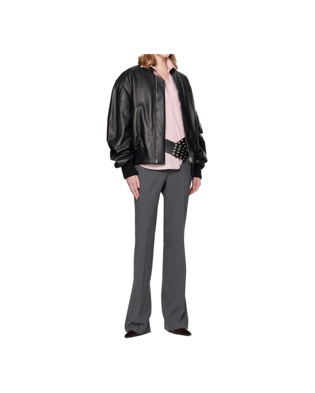The Attico Gray The Pressed Creased Trousers