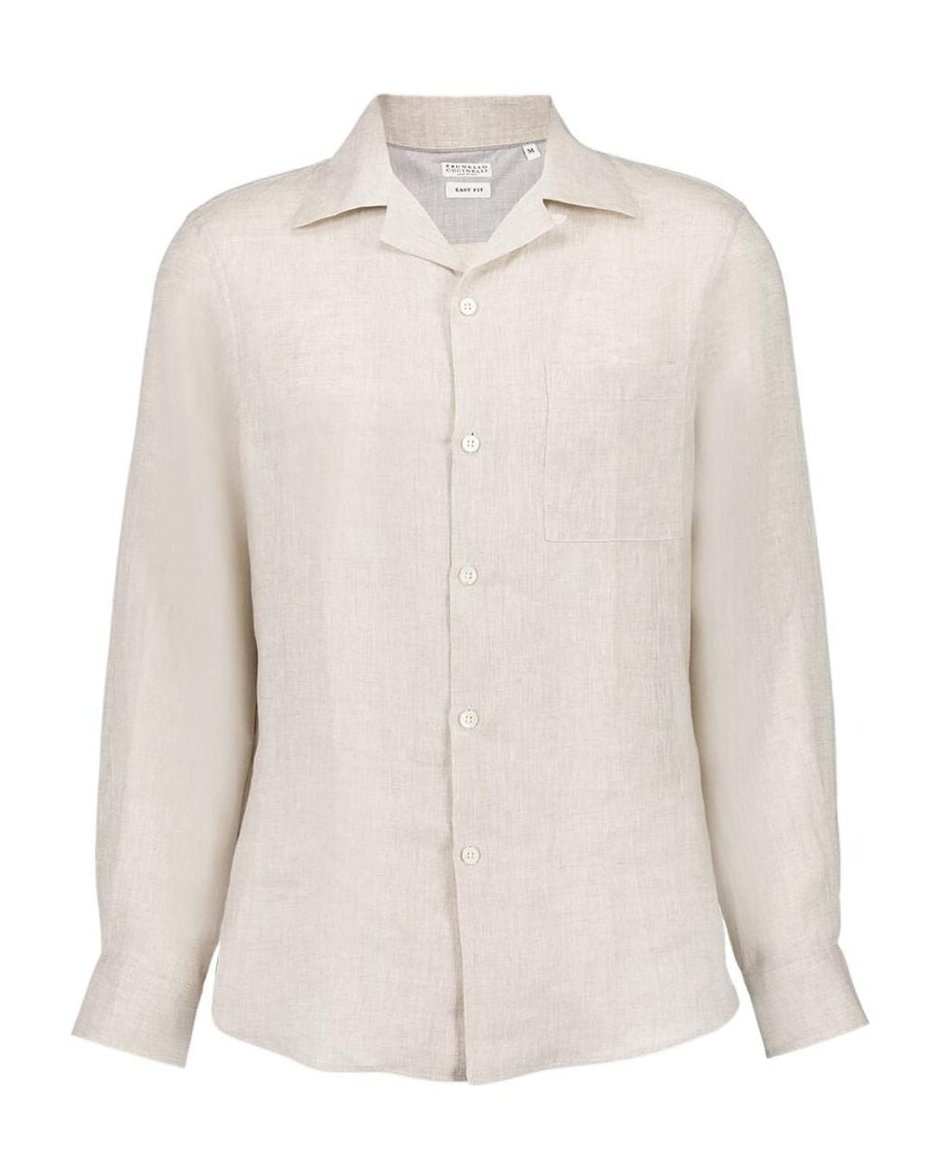 Brunello Cucinelli White Long Sleeved Buttoned Shirt for men