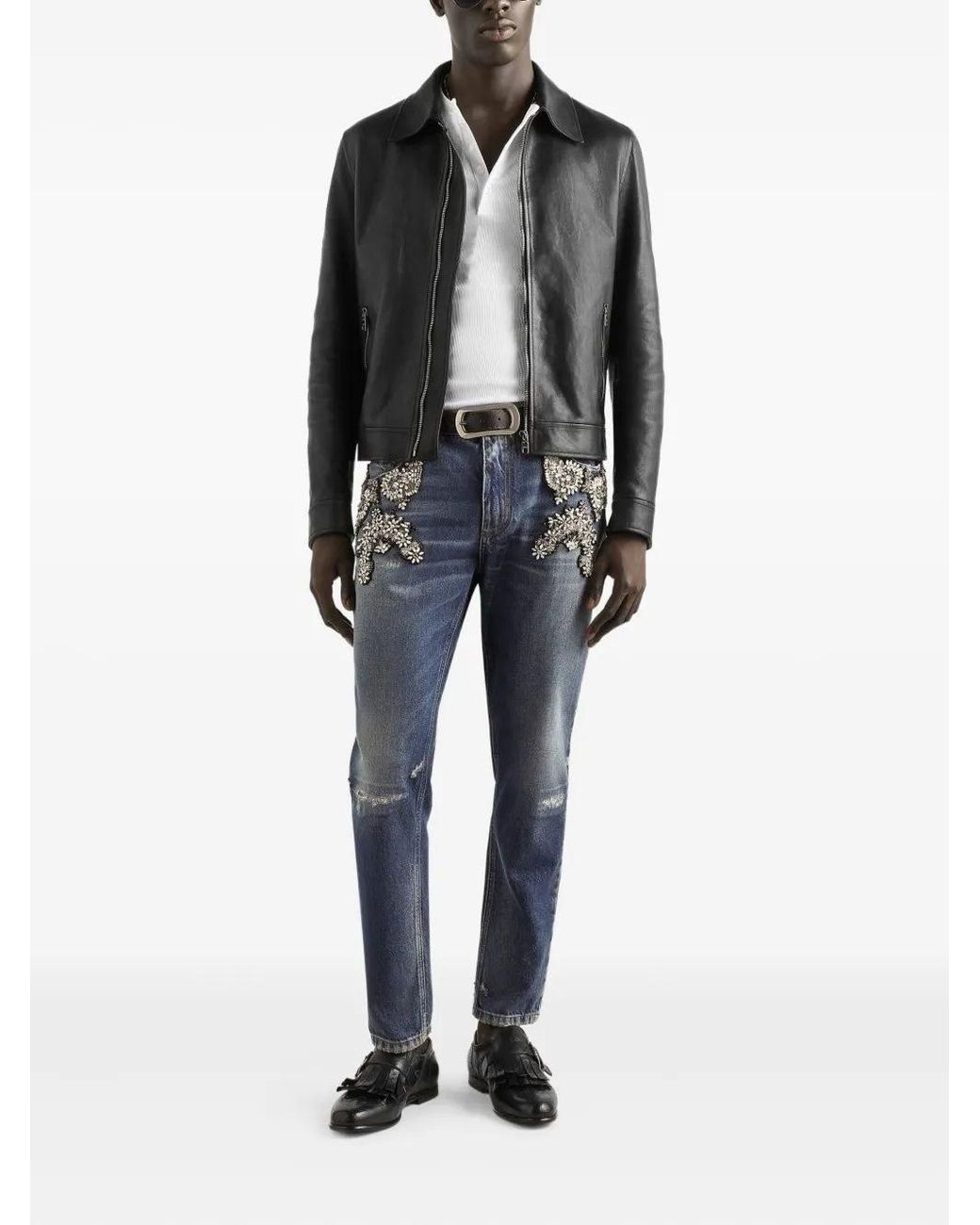 Dolce & Gabbana Black Zip-Up Jacket for men