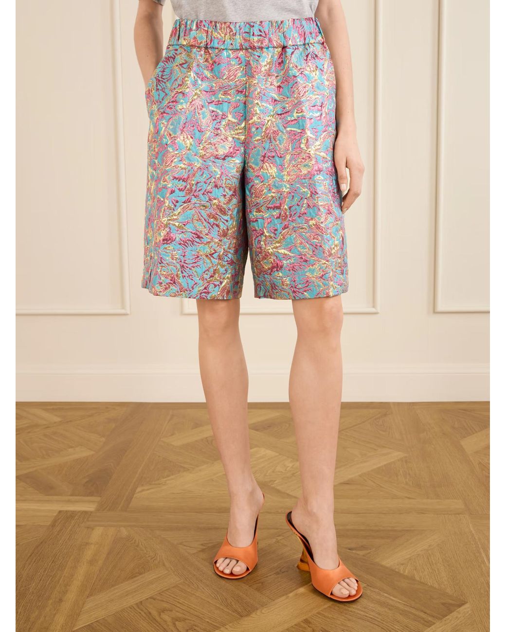 Dries Van Noten Blue Printed Shorts