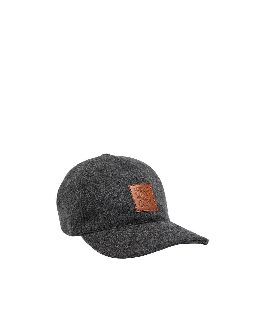 Loewe White Patch Wool Baseball Cap for men