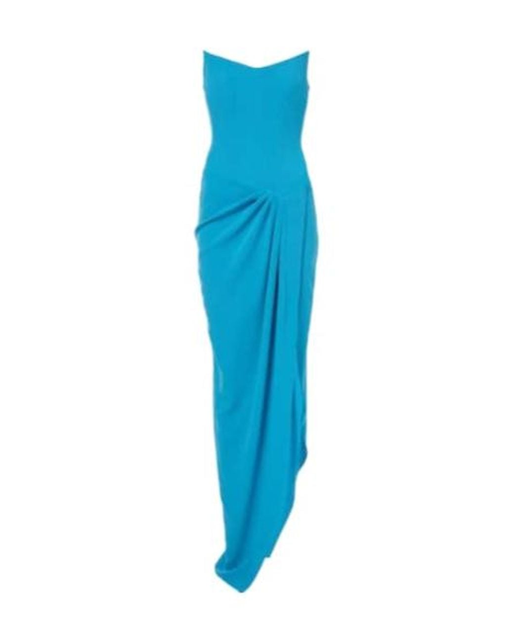 Alex Perry Blue Draped Crepe Corset Gown