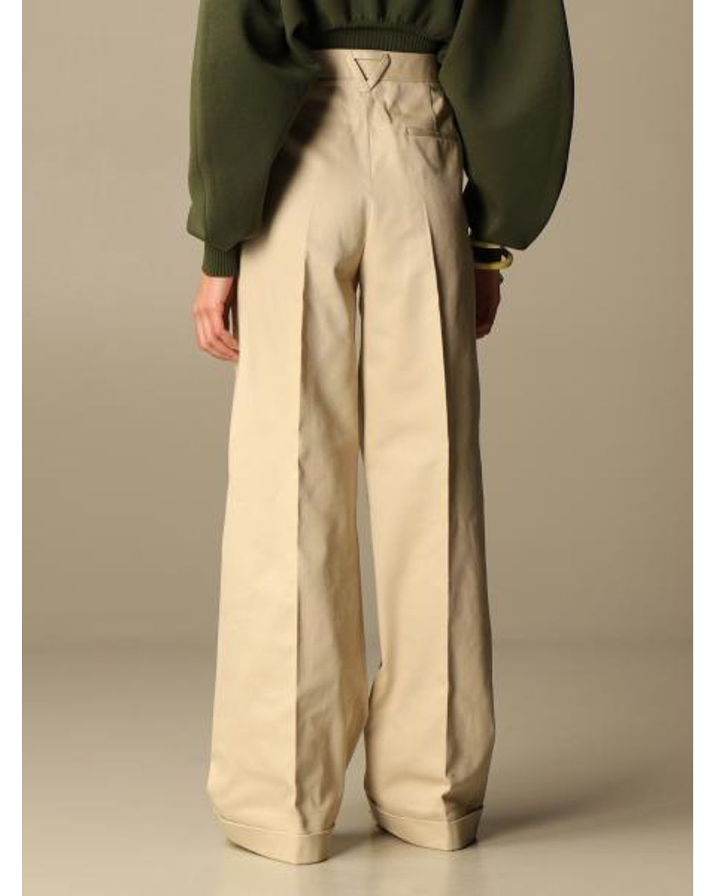 Bottega Veneta Natural Wide Leg Pants