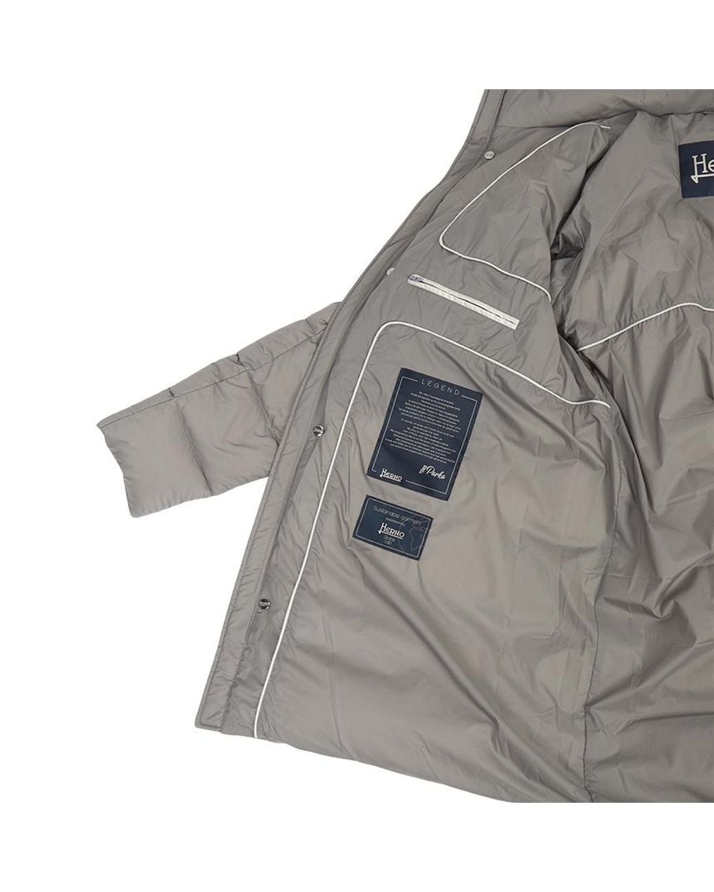 Herno Gray Quilted Hooded Puffer Coat for men