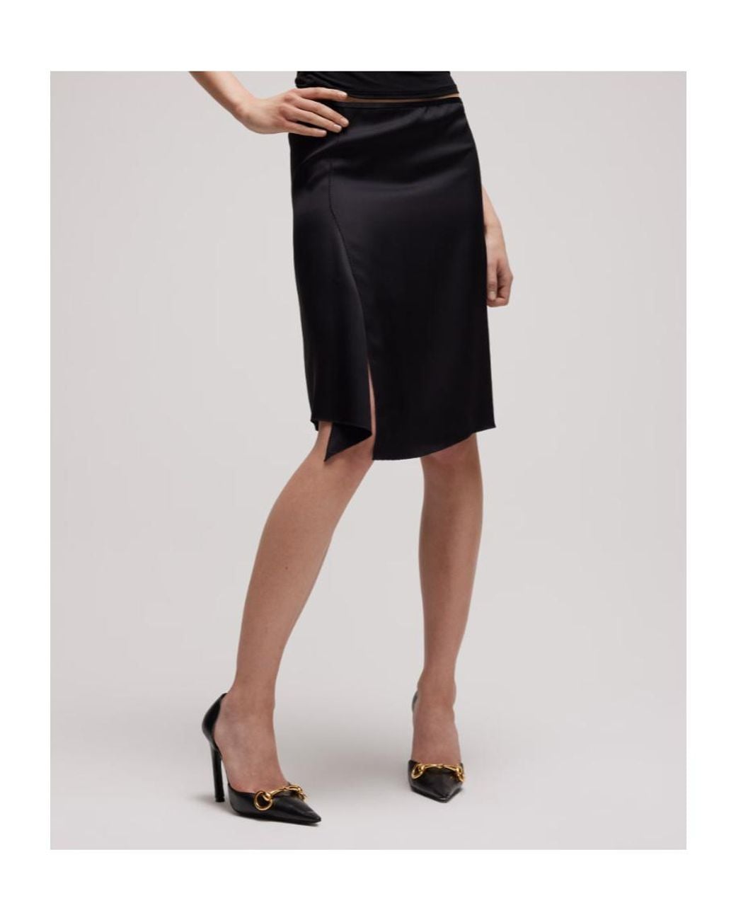 Gucci Black Silk Duchesse Skirt