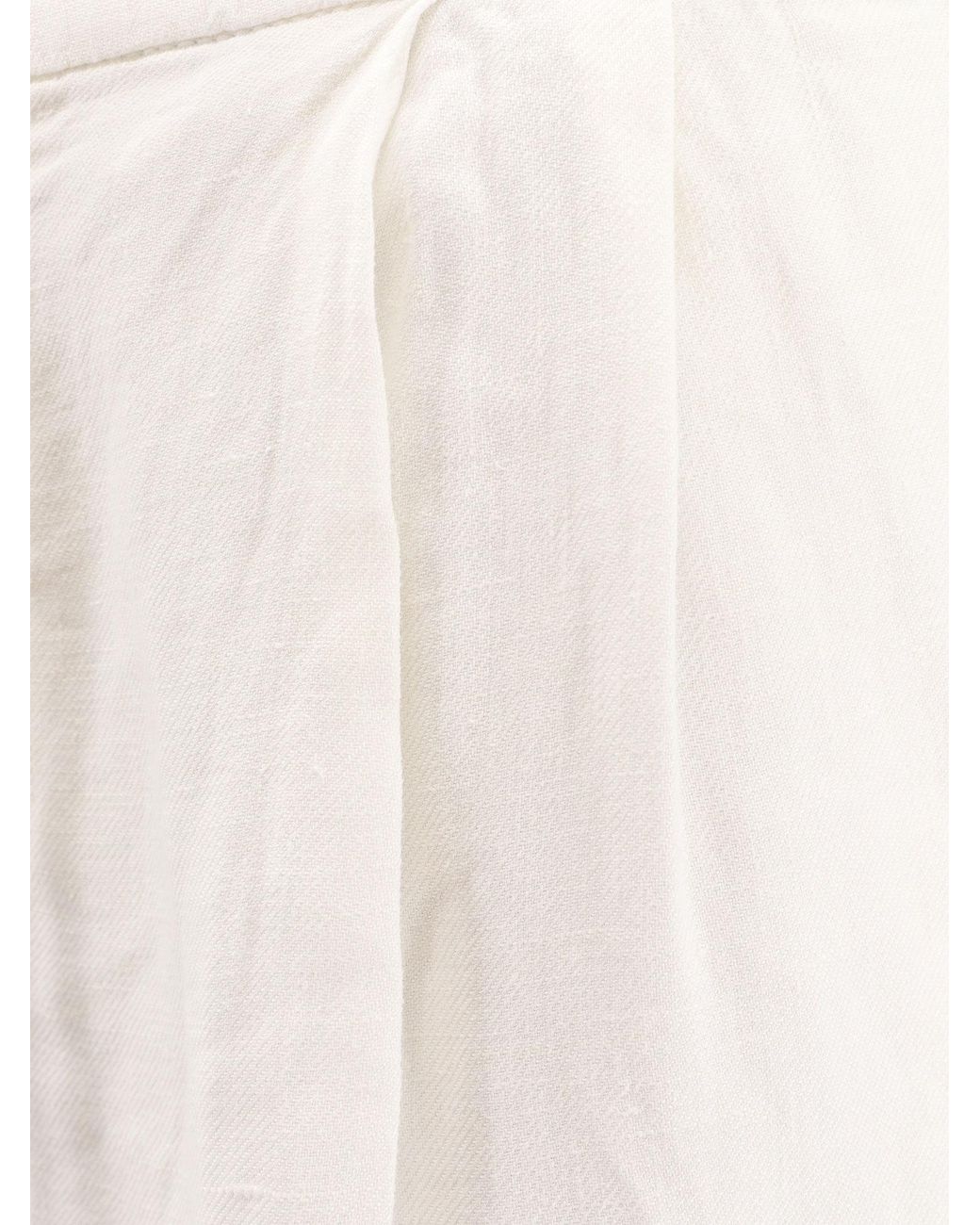 Brunello Cucinelli White Elasticated Waistband Drawstring Pants for men