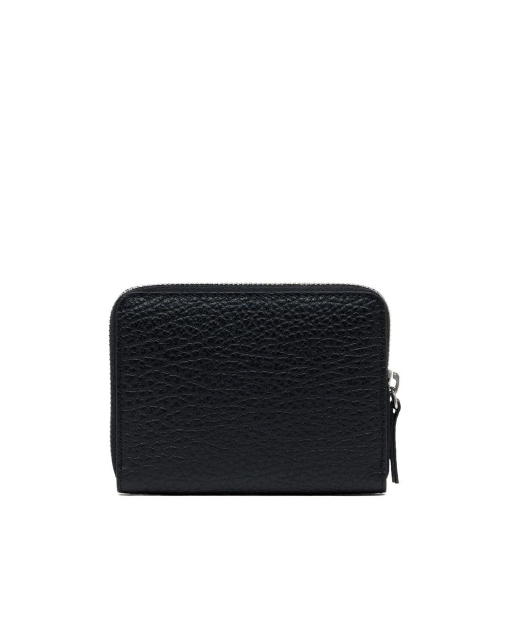 Maison Margiela Black Small Four Stitches Zip Wallet