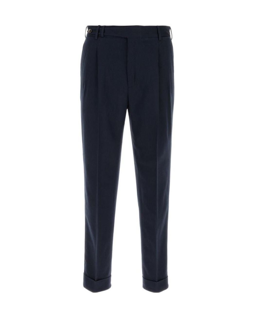 Pt Pantaloni Blue Casual Trousers With Belt Loops for men
