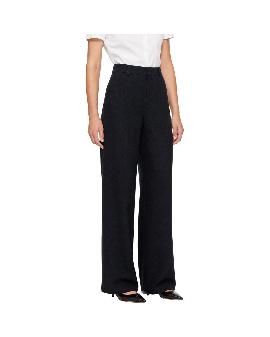 ShuShu/Tong Blue Casual Trousers With Belt Loops