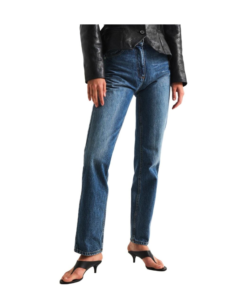 Magda Butrym Blue High-Rise Boyfriend Jeans