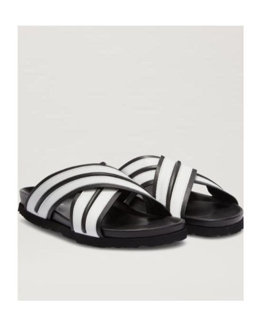 Palm Angels Brown Striped Criss-Cross Slides for men