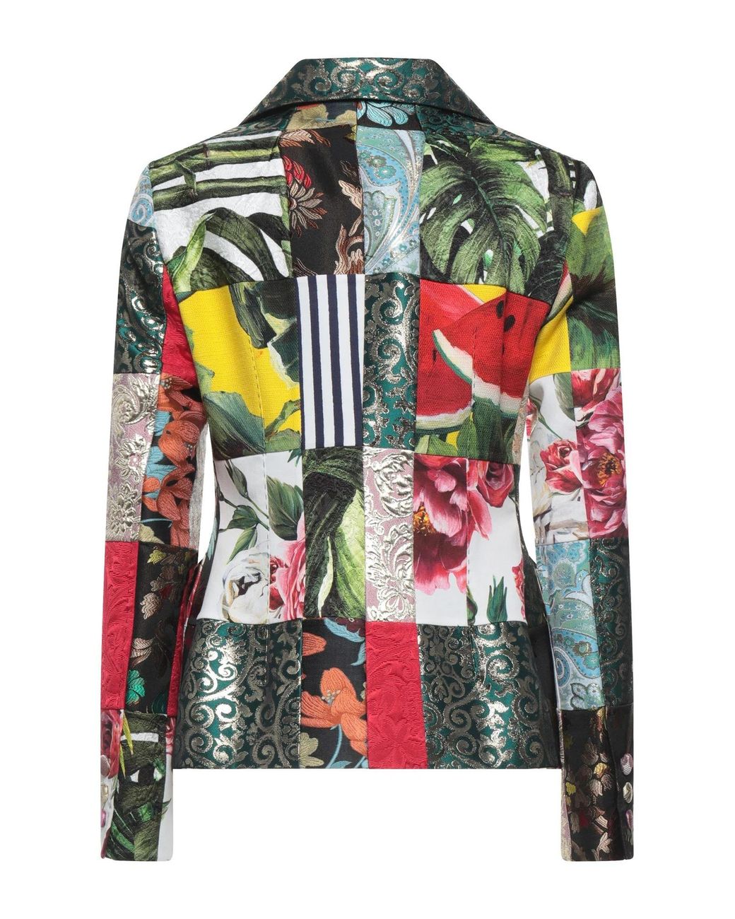 Dolce & Gabbana Green Floral Print Long Sleeve Coat