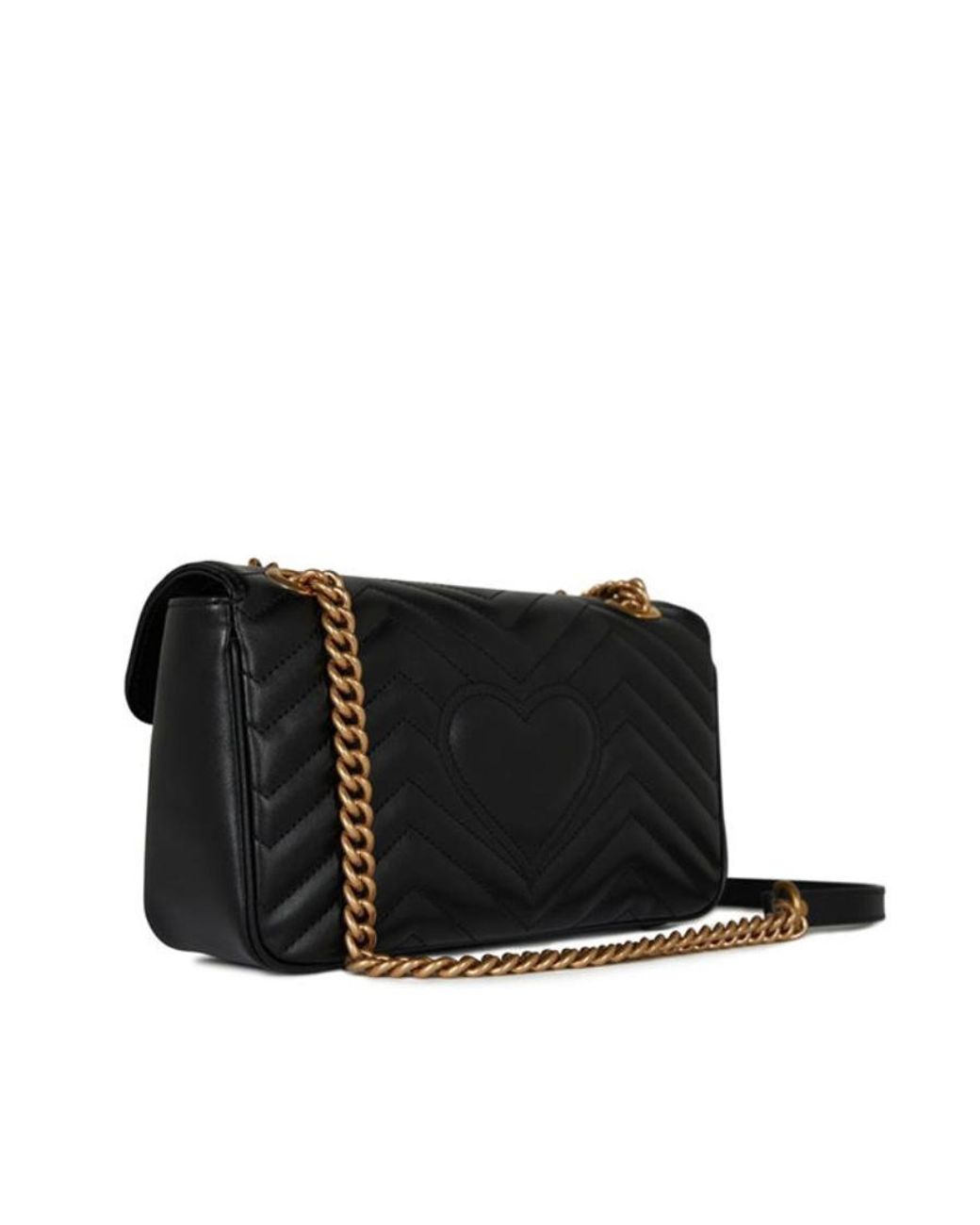 Gucci Black Small Marmont Diamond-Checked Shoulder Bag