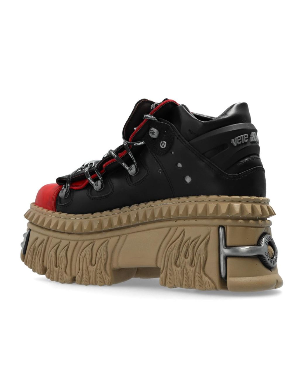 Vetements Black X New Rock Logo Detailed Lace-Up Shoes for men