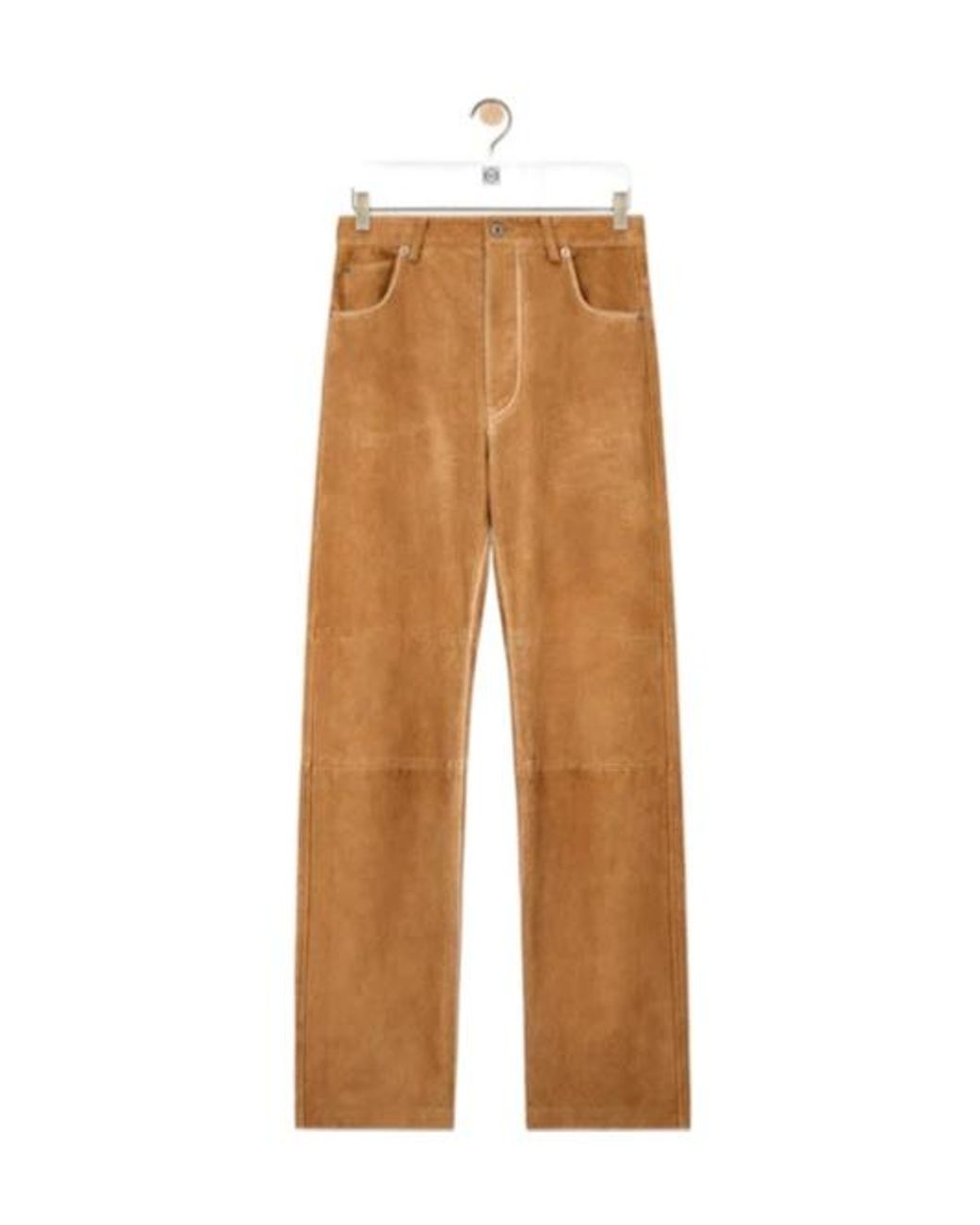 Loewe Natural Suede-Finish Wide-Leg Trousers