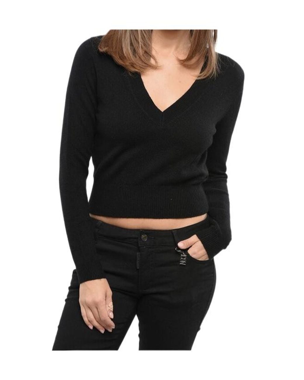 DIESEL Logo-Detail V-Neck Sweater in Black | Lyst