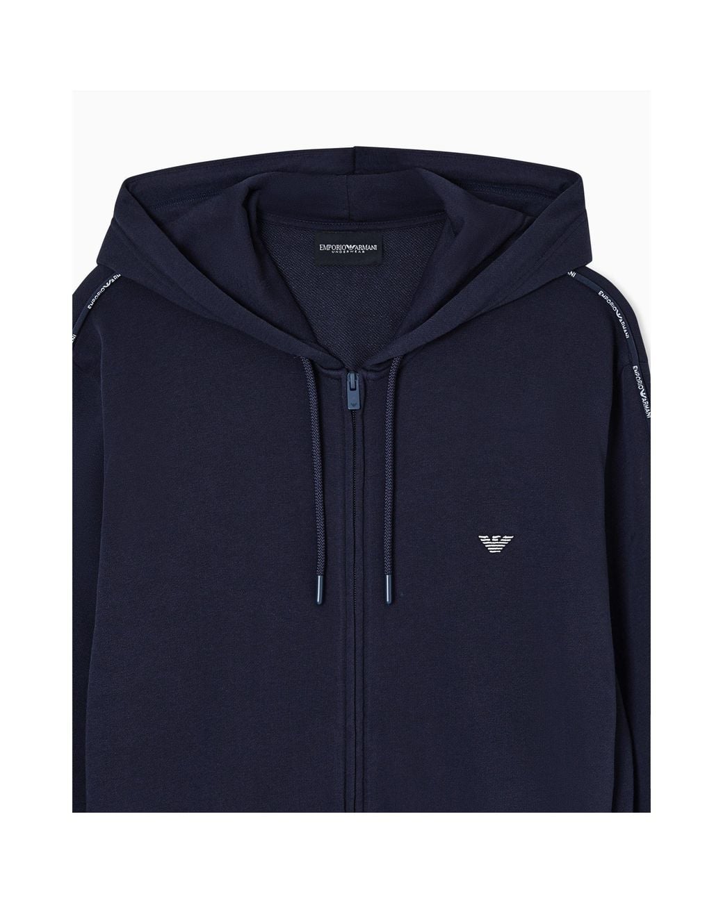 Emporio Armani Blue Zip-Up Hoodie for men