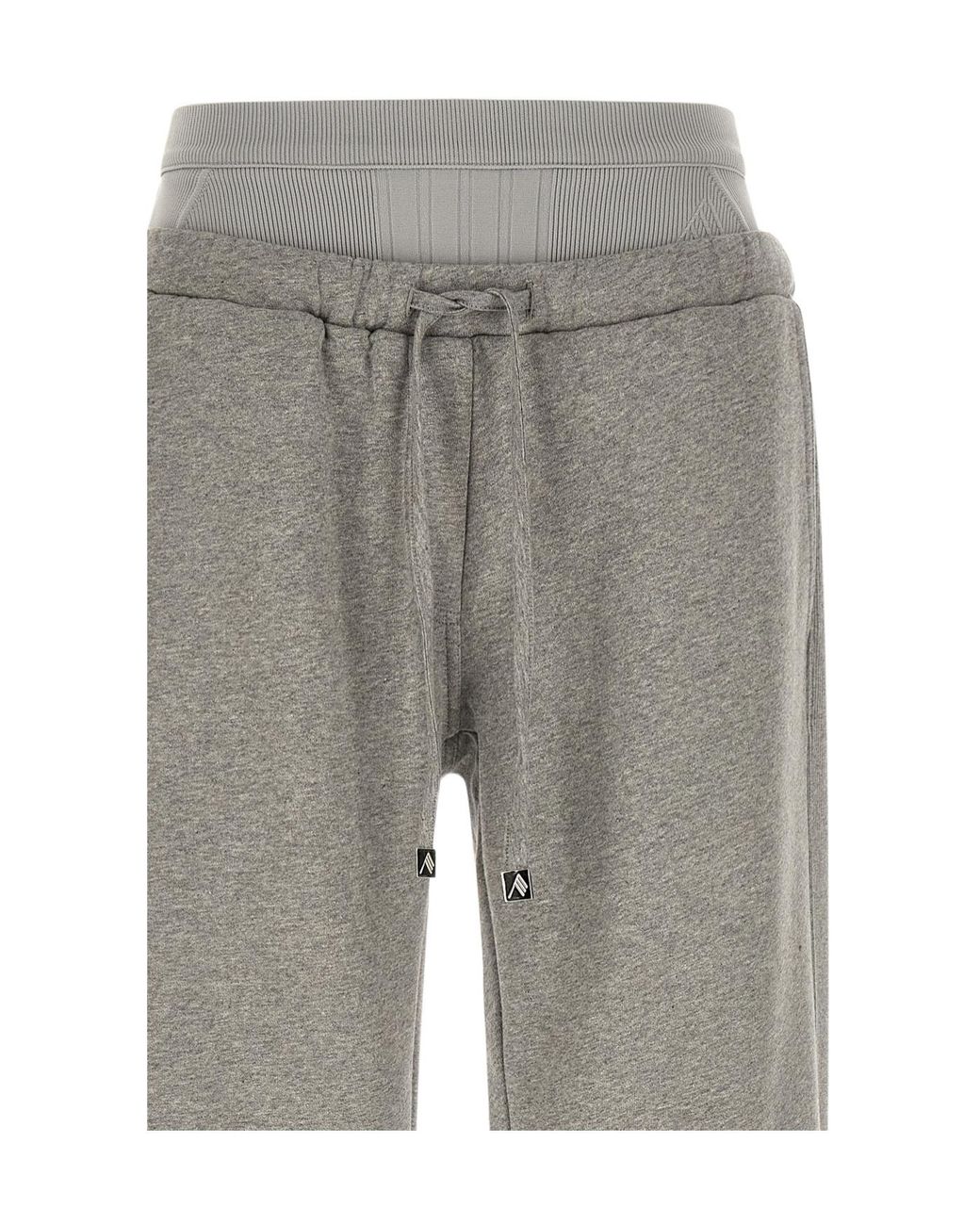 The Attico Gray Ribbed Insert Fleece Joggers