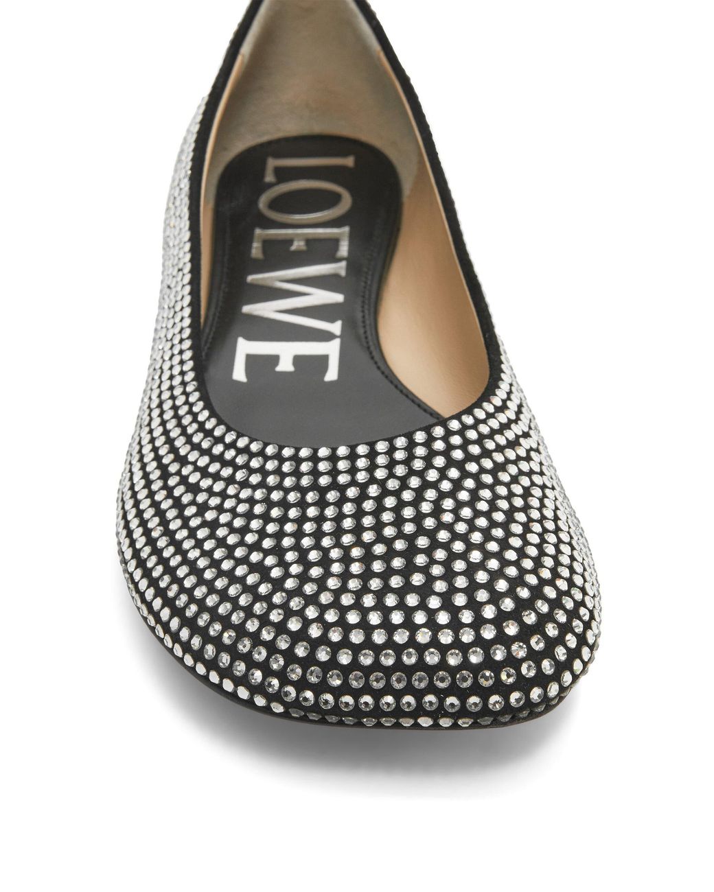 Loewe Gray Embellished Slip-On Ballerina Flats