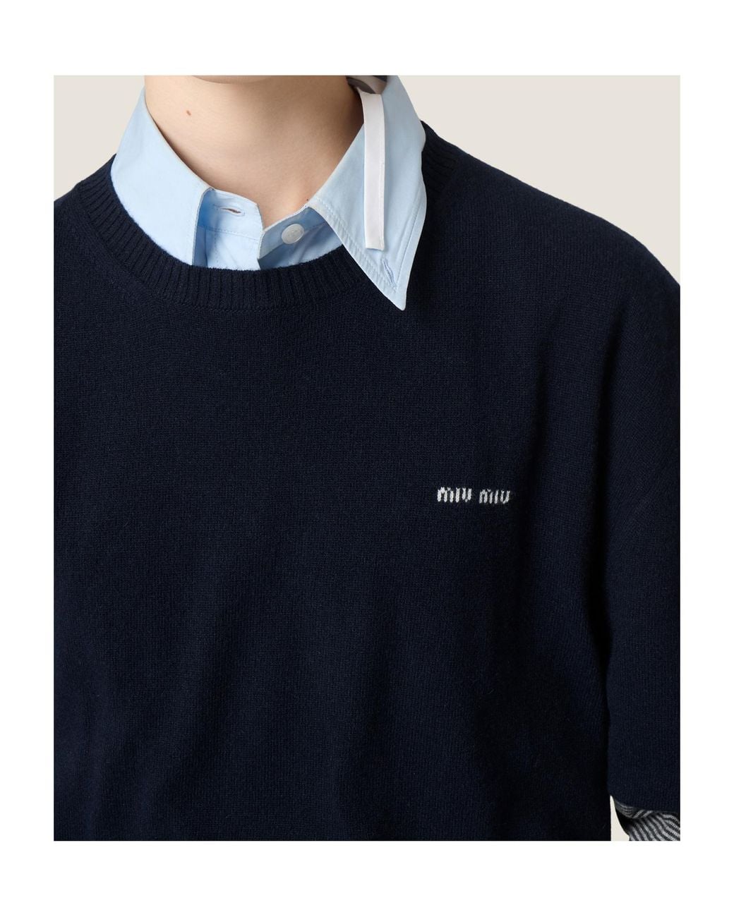 Miu Miu Blue Wool And Cashmere Sweater