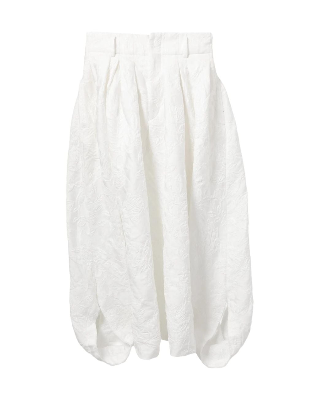 Comme des Garçons White Floral-Embroidered Cropped Trousers