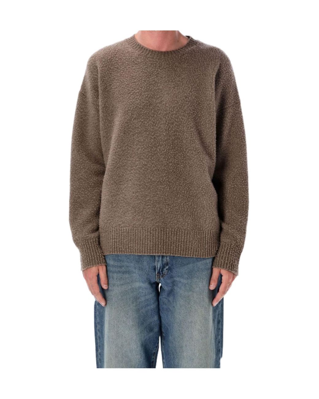 Roberto Collina Gray Textured Crewneck Sweater for men