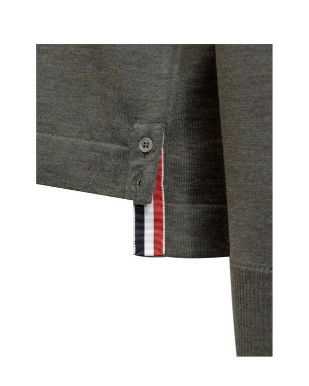 Thom Browne Gray Rwb Stripe Buttoned Cardigan for men