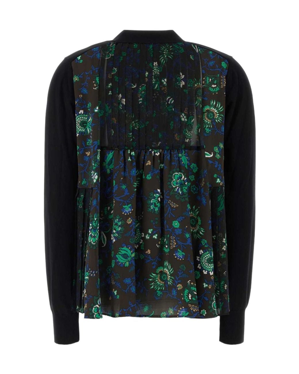Sacai Black Button-Up V-Neck Cardigan