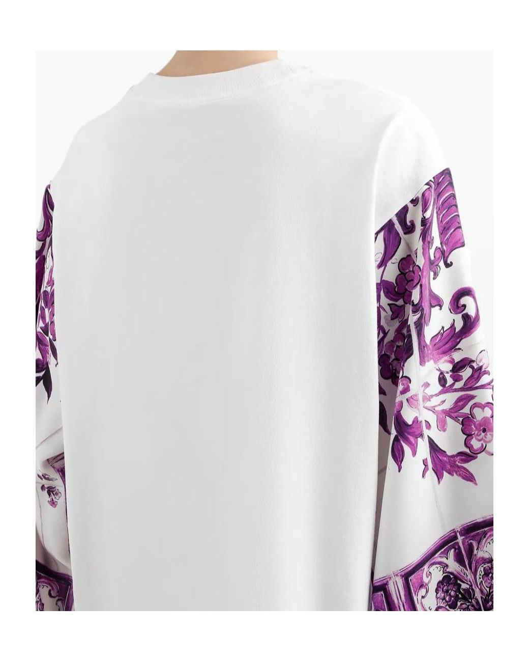 Dolce & Gabbana Purple Majolica-Print Blouse