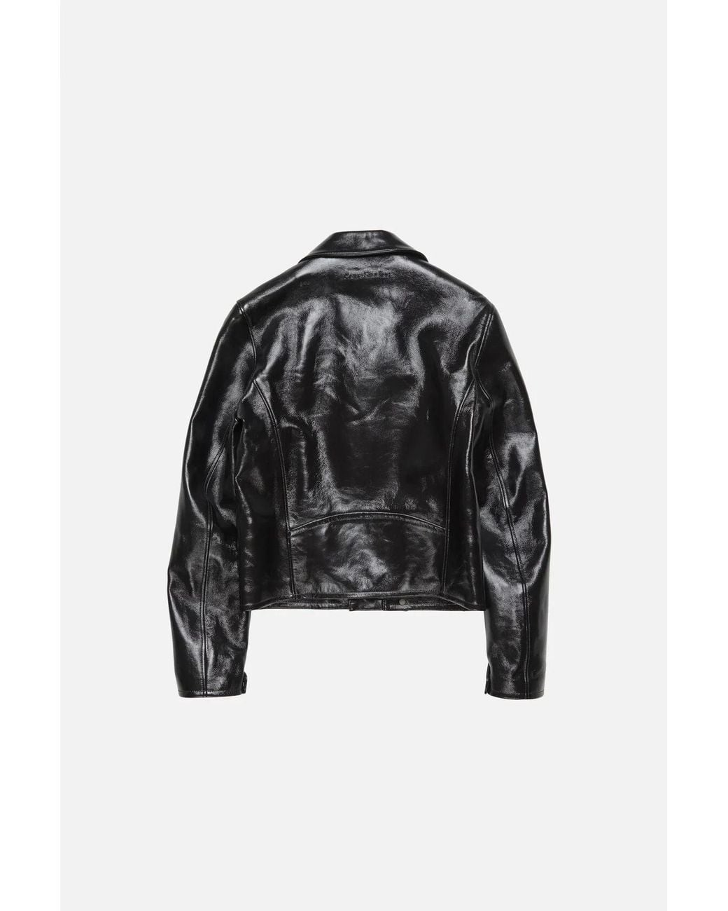 Acne Black Zip-Up Leather Biker Jacket for men