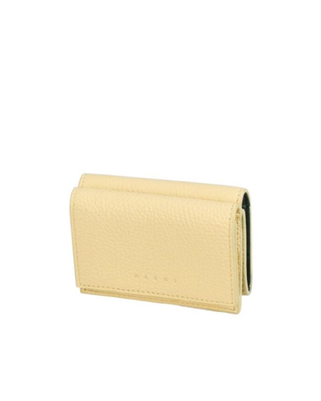 Marni Natural Light Leather Trifold Venice Wallet With Marbled Interior